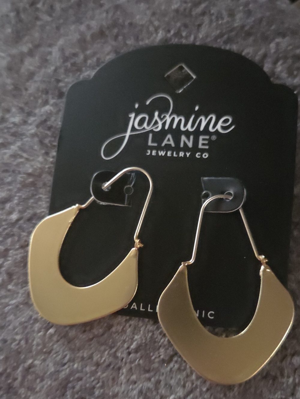 New Jasmine Gold Curved Drop Earrings Matte Finish